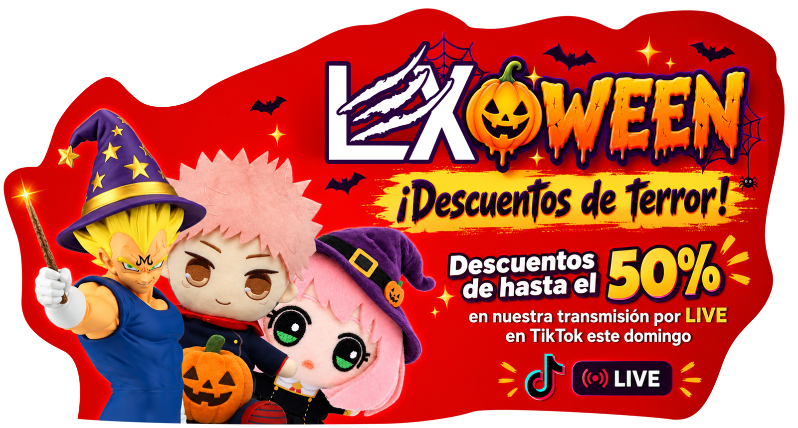 LEXOWEEN: descuentos de terror, hasta 50% en nuestra transmisión por live en TikTok este domingo