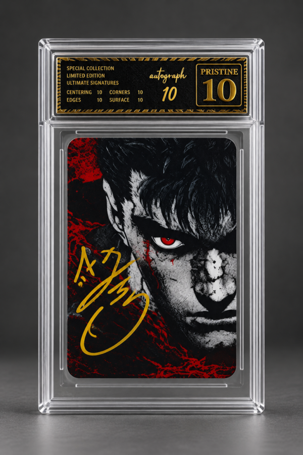 Tarjeta autografiada " kentaro miura ( Mangaka ) "